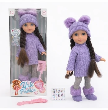 Lėlė brunetė su priedais šukavimui, 40 cm