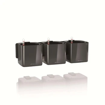 Persodinimo vazonas Lechuza CUBE Premium, antracito spalvos, Pilka