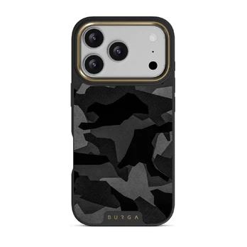 Night Black Camouflage - iPhone 17 Pro Case, Elite Dark (MagSafe) / Gold