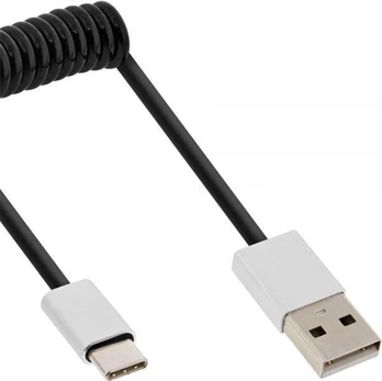 Kabelis USB InLine USB-A - USB-C 0.5 m Juodas (35876)