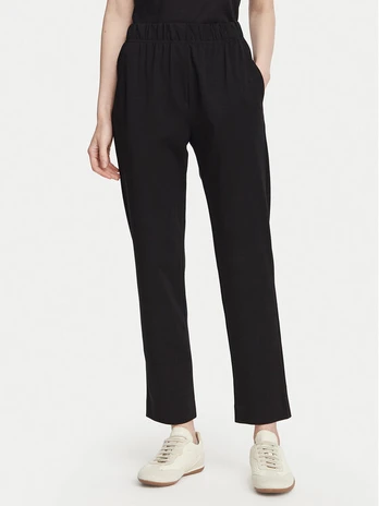 Weekend Max Mara Medžiaginės kelnės Elfo 2625786011 Juoda Regular Fit