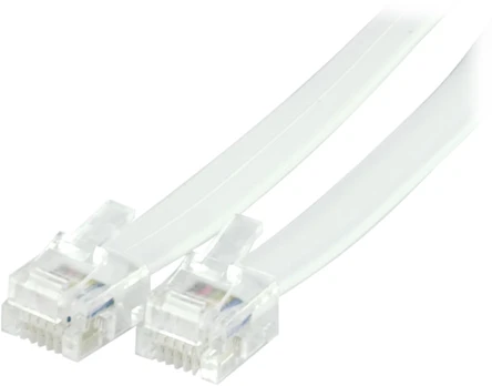 Modulinis kabelis DELTACO RJ12/6C, 2m, baltas / DEL-159