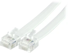 Modulinis kabelis DELTACO RJ12/6C, 2m, baltas / DEL-159 kaina