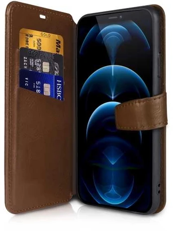 Dėklas ITSKINS BOOK cover til iPhone 12 Pro Max®. Brun