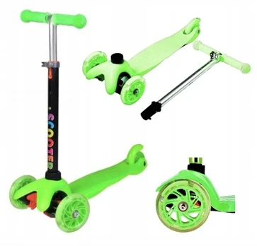 Triratis paspirtukas su balansuojamu vairu Scooter, žalias
