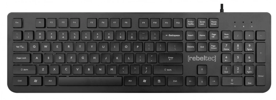 Rebeltec Klaviatūra USB Spiro pilno dydžio