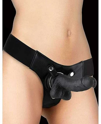 Ouch! Realistic - 7 Inch - Strap-On - Juodas