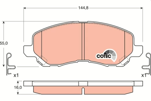 TRW GDB3287 Brake pad set