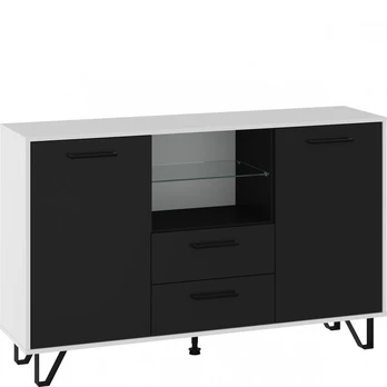 Komoda Boss - BOS-03 - 2D2S, balta/juoda blizgi