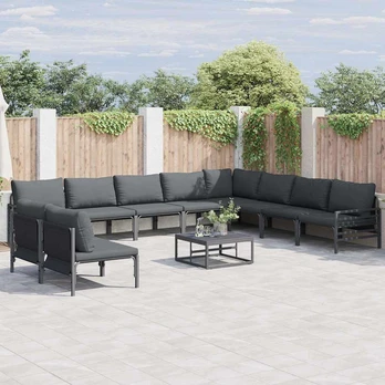 Sodo Sofų Rinkinys 11 pcs Antracito Plienas