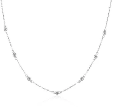 Agato Charming sidabrinis necklace with zircons AGS1544/47