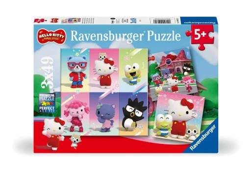 Ravensburger - Puzzle Hello Kitty Super Style 3x49p