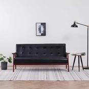 Trivietė sofa, juoda kaina