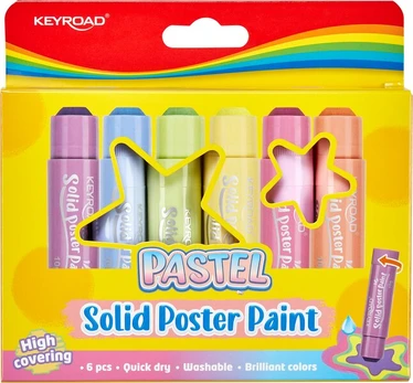 6 pastel colors solid poster paint stick, 6 pastel colors solid poster paint stick