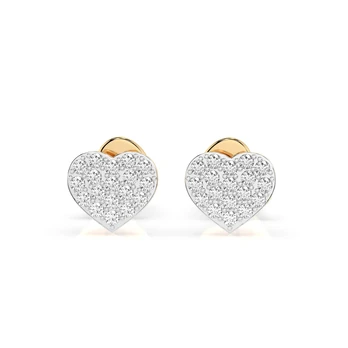 Auksiniai auskarai su deimantais „Diamond Heart III“