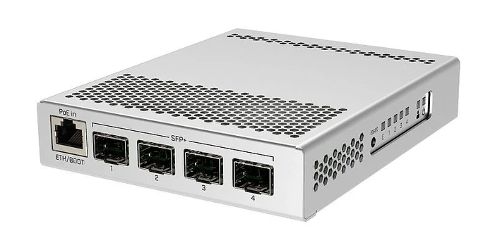 MikroTik CRS305-1G-4S+IN Managed Network Switch, 1x Gigabit Ethernet, 4x SFP+, PoE
