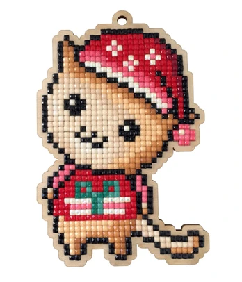 Kitten with Christmas Hat WWP448