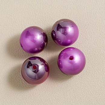 Apvalūs karoliukai, Grape Purple-20pcs