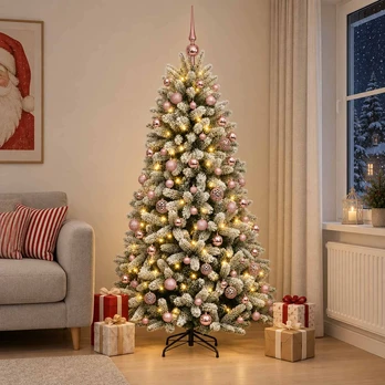 Dirbtinė Kalėdų eglutė su burbulais 180 cm 300 LED Šilta balta