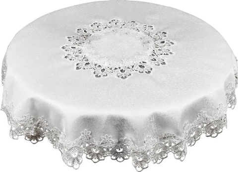 Apvali, dėmėms apspari staltiesė G01-01, balta, 60 cm