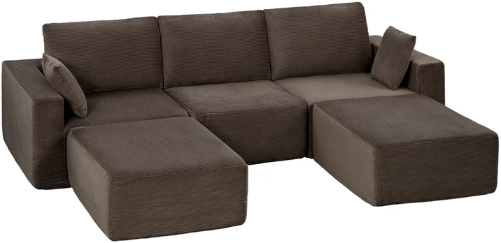 Modulinė U formos sofa be rėmo 287 × 186 × 87 cm
