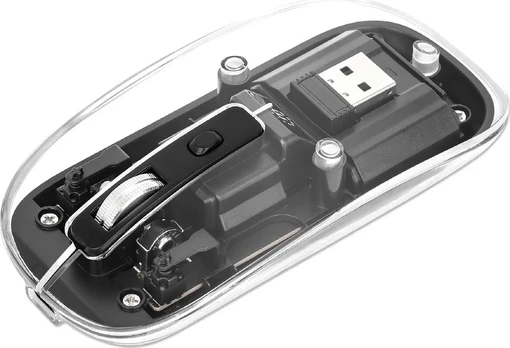 Transparent Rechargeable Wireless Mouse Clear/Black