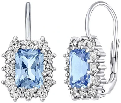 Sidabrinis earrings with synthetic topaz SILVEGOB31757bt