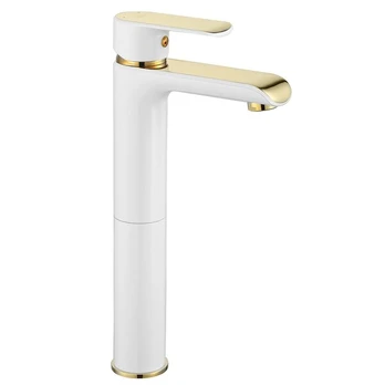 Kriauklės maišytuvas REA Bloom white gold High