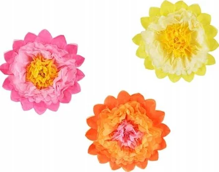 Party Deco Tissue paper decoration Flowers 35cm 3pcs