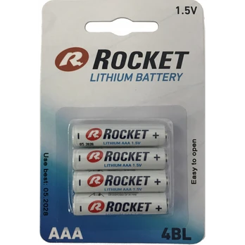 AAA ličio baterijos Rocket Lithium, 4 vnt.