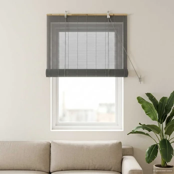 Roletas Pilka 50 x 160 cm Bambukas