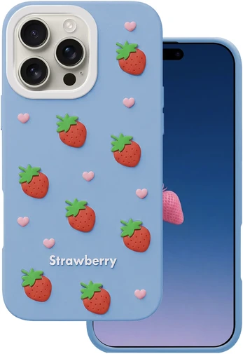 Dėklas Telforceone Strawberry case for iPhone 16 Pro Max 6,9' mėlynas