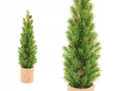 Dirbtinė tuja Erbis su blizgučiais ir kankorėžiais, 49 cm