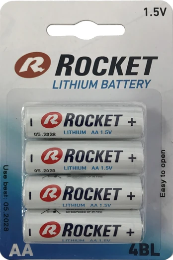 Rocket Lithium AA 1,5V 2900mAh elementas FR6, 4 vnt.