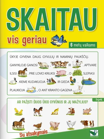 Skaitau vis geriau. 6 metų vaikams. Su atsakymais