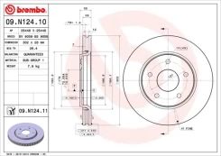Stabdžių diskas BREMBO 09.N124.11 kaina