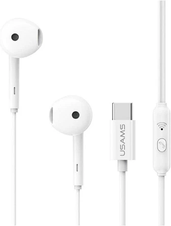 Ausinės stereo USAMS EP-50 USB-C 1.2m balta