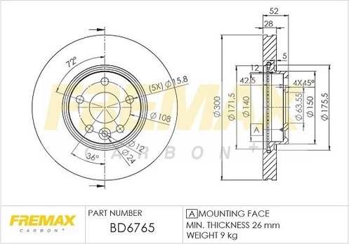 Stabdžių diskas FREMAX BD-6765