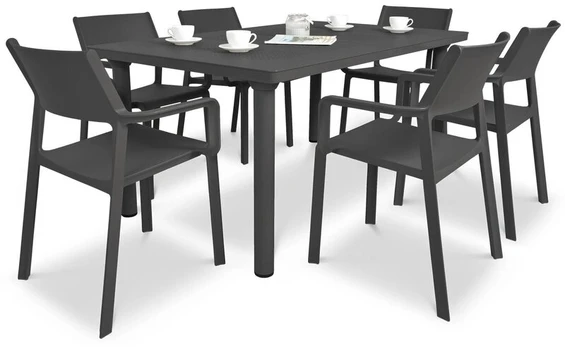 Lauko baldų komplektas TRILL/LIBECCIO 6+1, Antracite