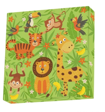DOTZ BOX kūrybinis rinkinys piešimas deimantais jungle 28x28cm, 11NDBX027