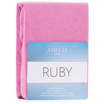 Frotinė paklodė su guma Ameliahome RUBY Pink, 120x200 cm