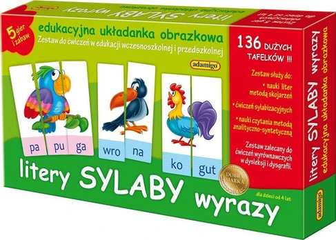 Adamigo Raidės Silaby Wyrazy - Mokomasis Image Jigsaw