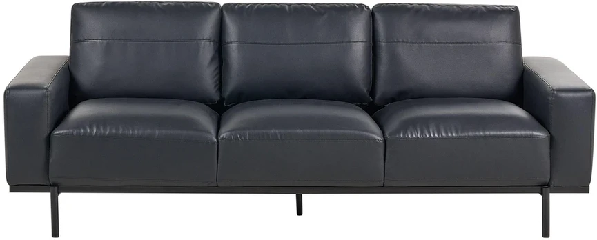 Beliani Trijų vietų sofa SOVIK, eko oda, juoda