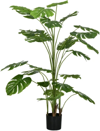 Aosom 180 cm dirbtinis augalas su vazonu, monstera deliciosa, žalias