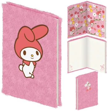 Pyramid Hello Kitty My Melody A5 plush notebook