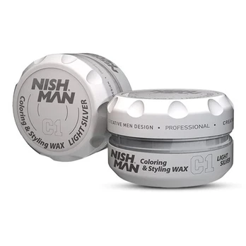 Plaukų formavimo vaškas Nishman Coloring & Styling Wax Light Silver vyrams, 100 ml, 100 ml