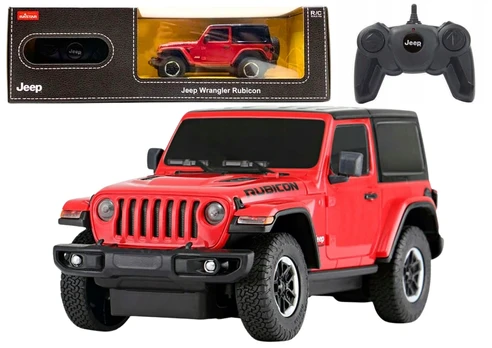 Nuotoliniu būdu valdomas automobilis JEEP Wrangler Rubicon, raudonas