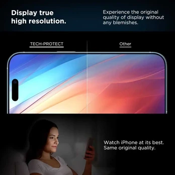 Apsauginis grūdintas stiklas Apple iPhone 16 Pro telefonui "Tech-Protect Quick Set+ 2-Pack"