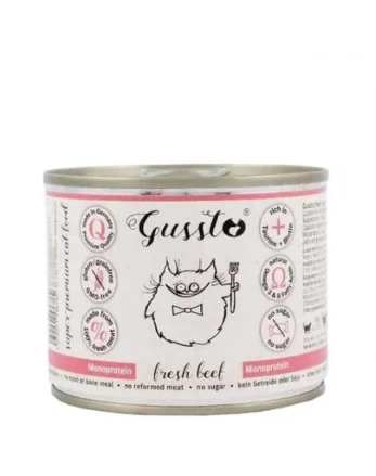 GUSSTO Cat Fresh Beef drėgnas kačių ėdalas 6x200g