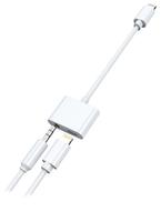 2GO 2GO garso-įkrovimo-adapteris Stereo Lightning 10cm baltas